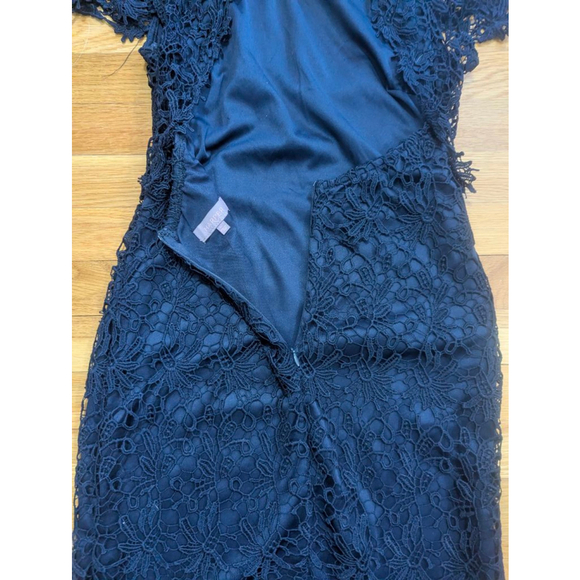 Harper Navy Lace Bodycon Open Back Cocktail Dress Medium - Picture 12 of 12
